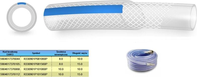 Wąż sprężonego powietrza komplet 10mm 15m
