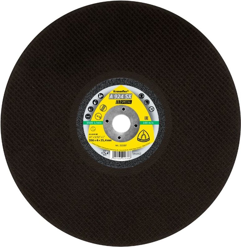 Klingspor A 924 SX Großtrennscheiben, 356 x 4 x 25,4 mm gerade