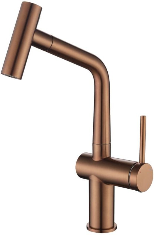 Ceramia Spültischarmatur mit Brause, Edelstahl, 1-Loch, Kupfer gebürstet
