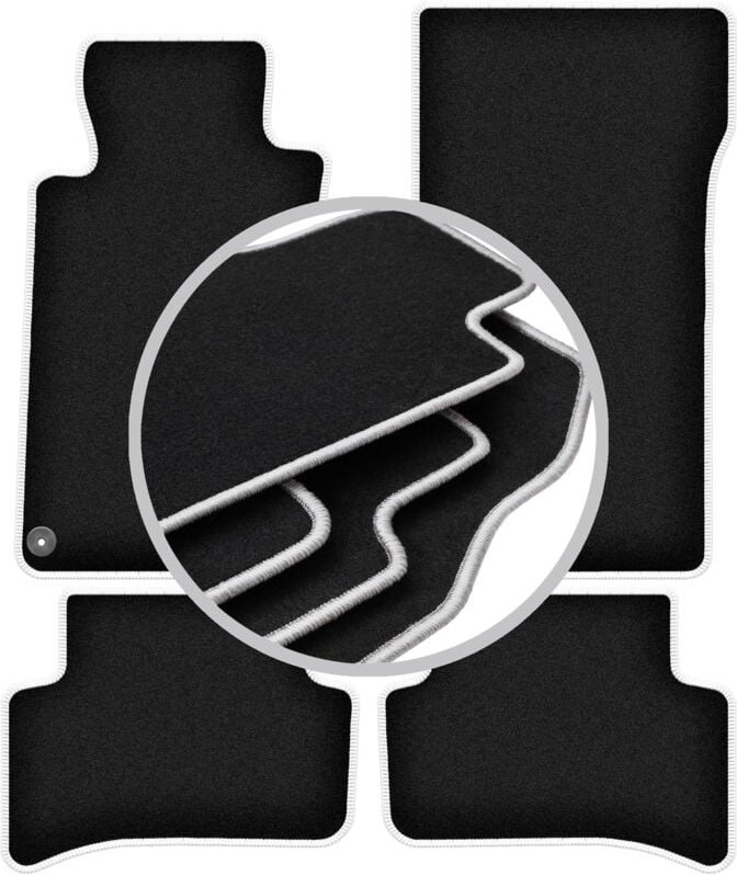 CARLUX-SILVER Autofußmatten für: Mercedes C W203 Limousine, Kombi (2000-2008)