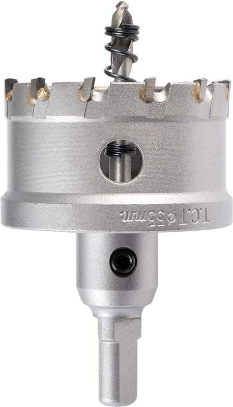 55 mm Lochschneider mit Wolframcarbid-Zähnen, TCT-Lochsägenbohrer für Edelstahl, Blech, Metall (55 mm)
