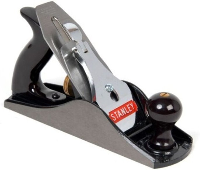 Stanley Putzhobel Bailey Nr. 4 1/2 mit glatter Sohle und glattem, schwarz lackiertem