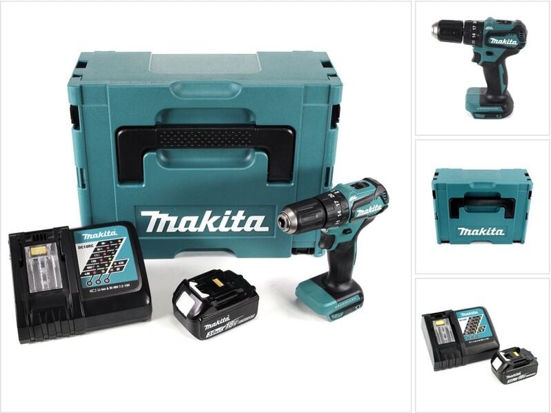 Dhp 483 RF1J Akku Schlagbohrschrauber 18V 40Nm im Makpac + 1x 3,0 Ah Akku + Ladegerät - Makita