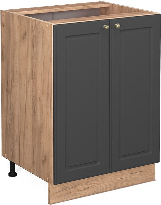 Küchenunterschrank Fame-Line, Anthrazit-Gold, 60 cm ohne Arbeitsplatte, Vicco