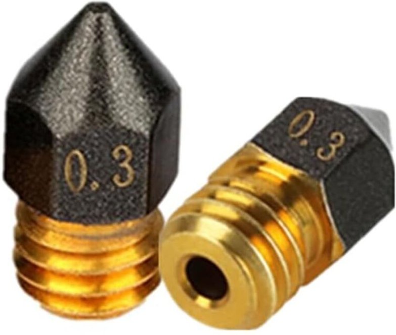 2 Stück 3D-Druckerzubehör MK8 Vulkanische Messingdüse - 0,3 / 1,75 mm für 1,75 mm Ender3 Pro CR10/S