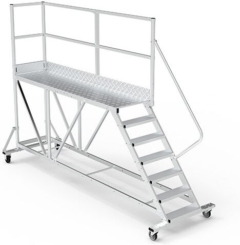 Mobile Plattform mit Geländer rechts und hinten - Maximale Arbeitshöhe 3.60m - PTF258D