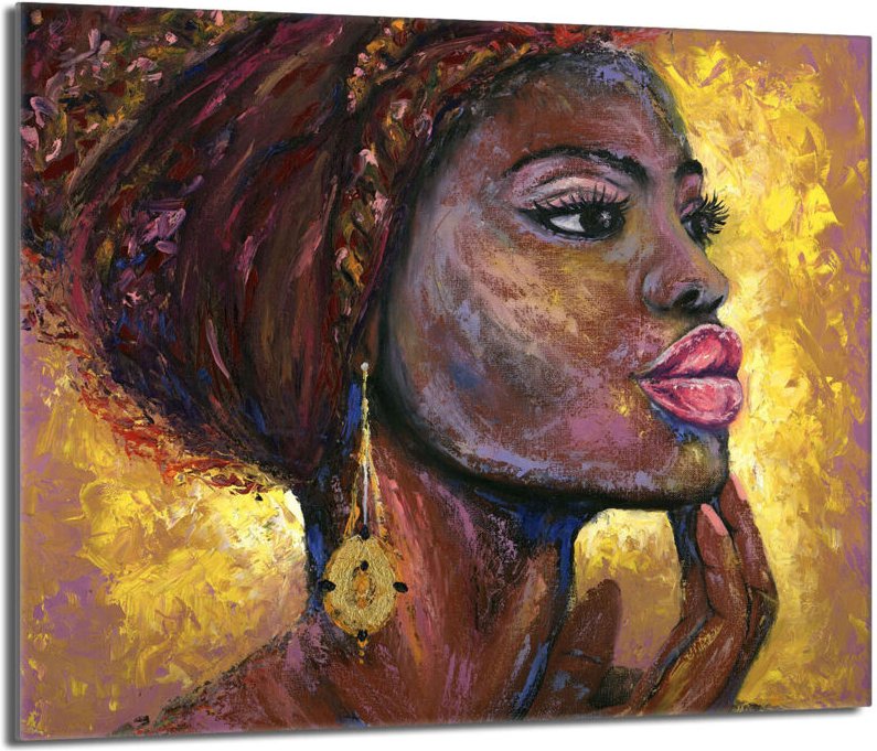 Glasschutzplatte für den Herd 60x52 Frau