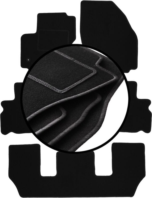 Komplettset Veloursmatten für: Ford Galaxy MK2 FL 7-Sitzer (2012-2015)