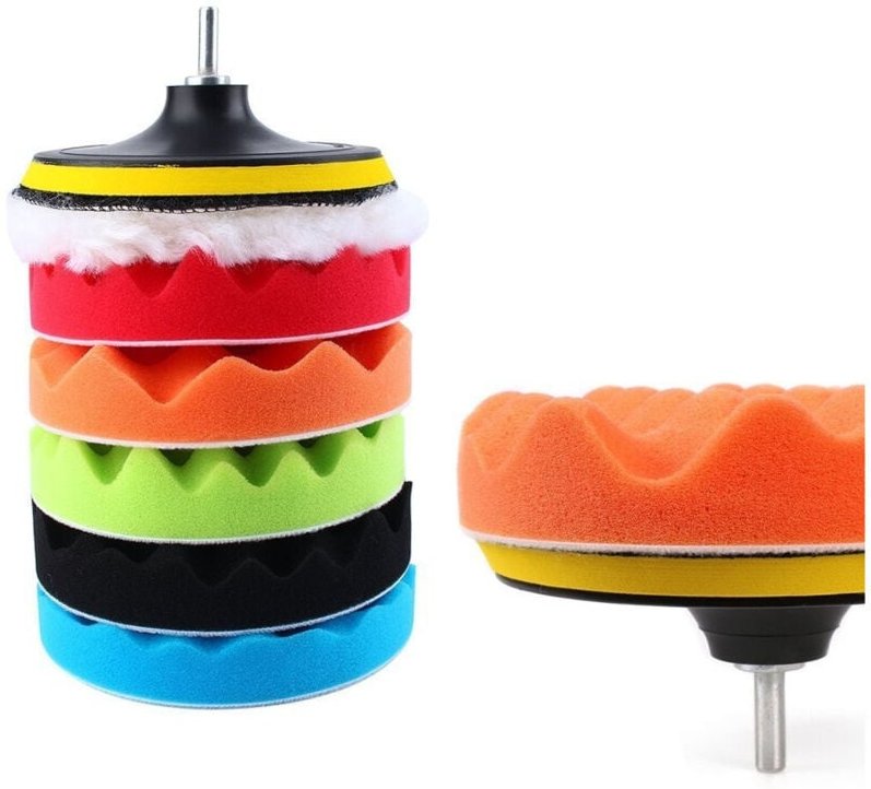 Trade Shop - kit 6 spugne disco velcro lucidante mit adattator für lucidatura auto 3 5 6' - -3' Durchmesser -