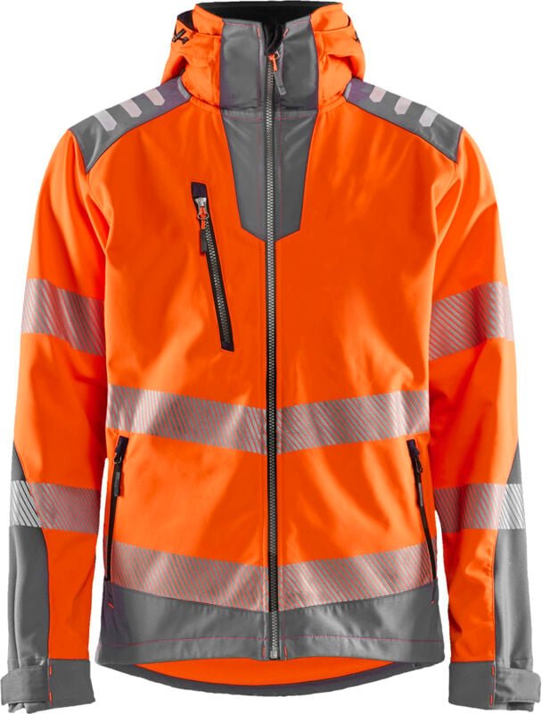 Arbeits-Softshelljacke Hochsichtbarkeit 4491 - Neonorange / Anthrazitgrau M
