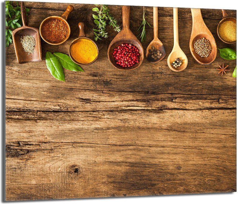 Glasschutzplatte für den Herd 60x52 Gewürze