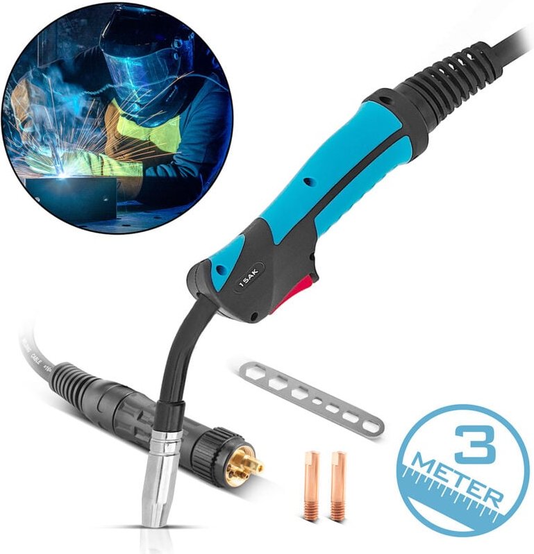 STAHLWERK Schweißbrenner AK15 inklusive 3 Meter Schlauchpaket Schweißzubehör