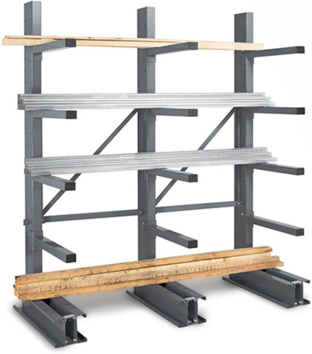 Kragarmregale, 4 Ebenen, 1 Seite - Startmodul: 2500x1000x1000mm - RAYC/4N/1C/1010/D