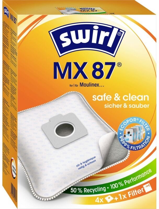 Mx 87 EcoPor Staubsaugerbeutel 4 Staubbeutel + 1 Filter Staubsaugerbeutel - Swirl