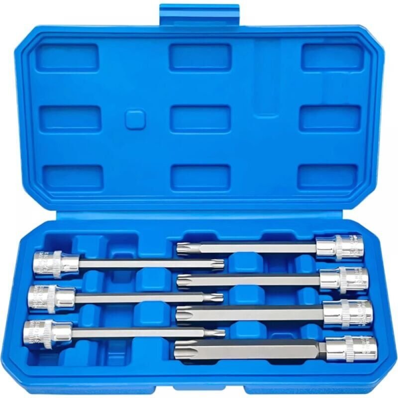 7-teiliger 3/8-Zoll-Steckschlüsselsatz, T25, T30, T40, T45, T50, T55 und T60, 110-mm-Steckschlüssel (mit Box)