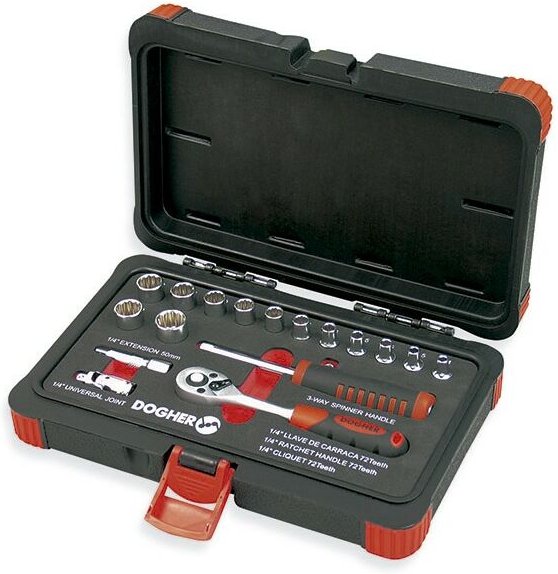 Bihex 1/4 17-teiliges Steckdosengehäuse DOGHER 501-001