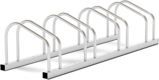 Toboli Fahrradständer für 4 Fahrräder 105x32x26cm aus verzinktem Stahl für drinnen und draußen geeignet für Boden- und W...