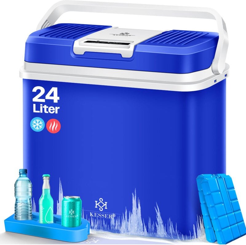 Thumbnail - KESSER® 24 Liter Kühlbox KÜHLT und WÄRMT Thermo-Elektrische Kühlbox 12 Volt und 230 Volt Mini-Kühlschrank für Auto und C...