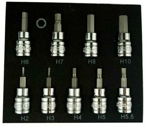 Mumu - Ratschen- und Steckschlüsselsatz Satz mit 9 Innensechskantschlüsseln für metrische 3/8' Dr Drive 2-10 mm Inbussch...