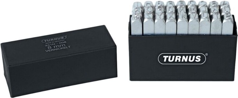 Schlagbuchstaben-Satz vernickelt Schrifthöhe 3mm KUKKO