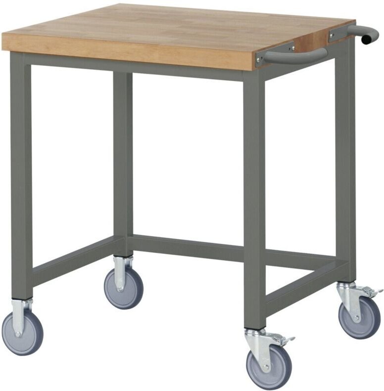 Fahrbare Werkbank Premium, 75x70x88cm, Stahl & Buche, Montagewerkbank - Stier