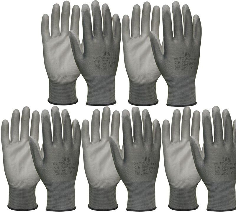 Thumbnail - Vasalat - Arbeitshandschuh Staffl PU-Touch Schutzhandschuh grau Größe 7 / 5 Paar