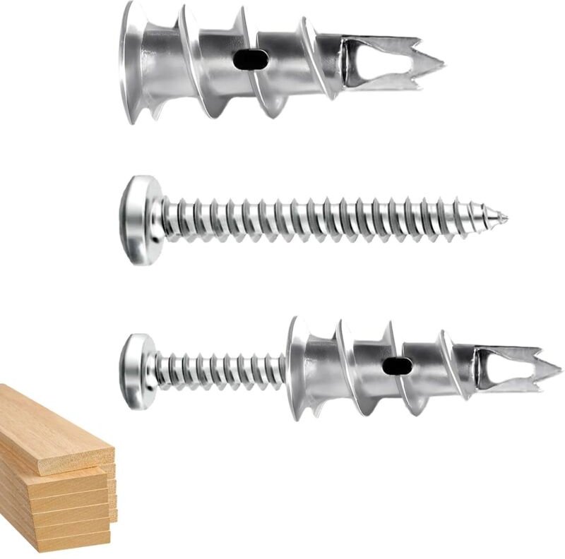 40 Pièces Chevilles pour Placoplatre, Cheville pour Plaque, Cheville Placo Charge Lourde, Autoperceuses en Métal Avec Vi...