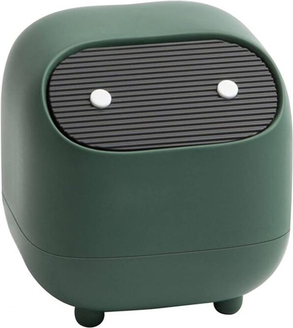 Kleiner süßer Mülleimer, Ninja-Desktop-Mülleimer mit Deckel, Auto-Mülleimer, Haushalts-Mülleimer, Büro-Mülleimer (grüner...