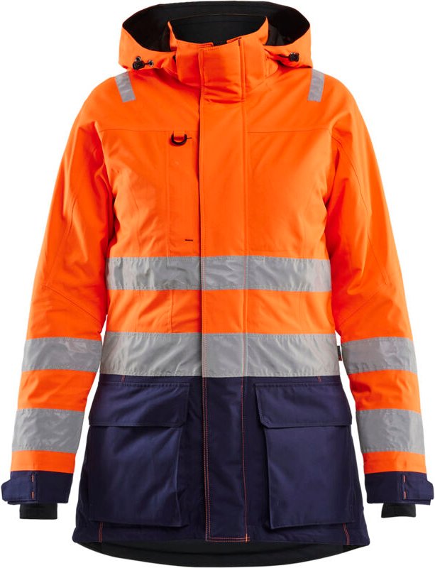 Hochsichtbar Winterparka für Damen 4472 - Neonorange/Navy L