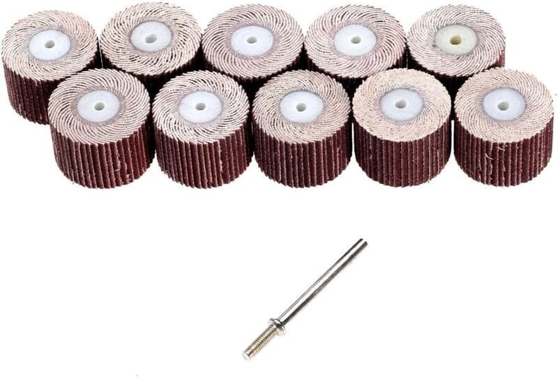 10 Stück 240 Körnung Durchmesser 20mm Schleifpapier Lamellenpolierschleifscheibe mit 3mm Dornsatz für elektrische Rotati...