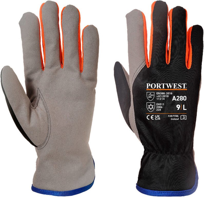 Wintershield Winterhandschuhe Schwarz/Orange L - Größe 9