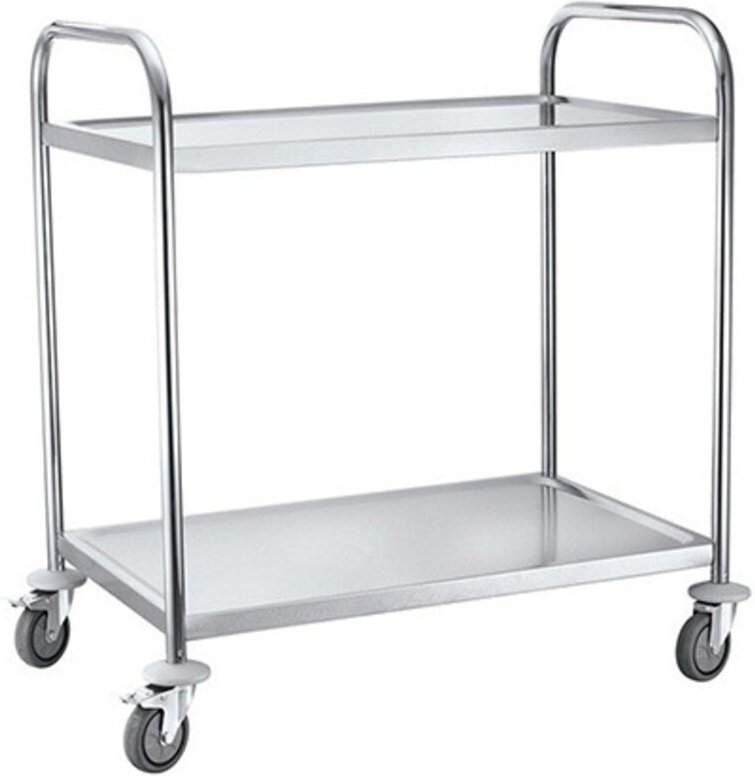 Edelstahl-Servierwagen mit 2 Platten - max. - 1920057812