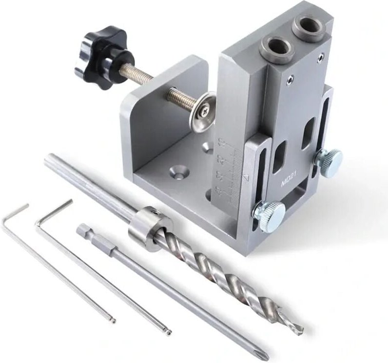 Aluminiumlegierung-Taschenloch-Vorrichtungssatz mit 9-mm-Stufenbohrer, Holzdübelvorrichtung