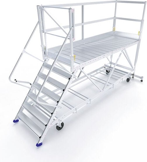 Mobile Laufsteganlage mit lateralem Schutz - Maximale Arbeitshöhe 3.40m - PFDC140-03-GCD