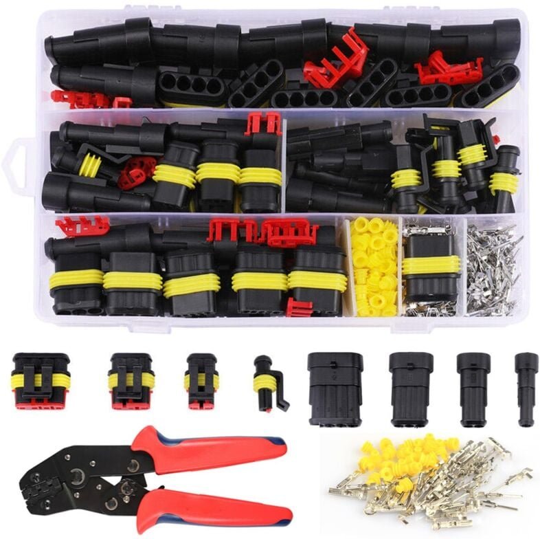 Wasserdichte Steckverbinder: 352-teiliger wasserdichter elektrischer Steckverbinder fürs Auto + Crimpzange, 1/2/3/4/5/6-...