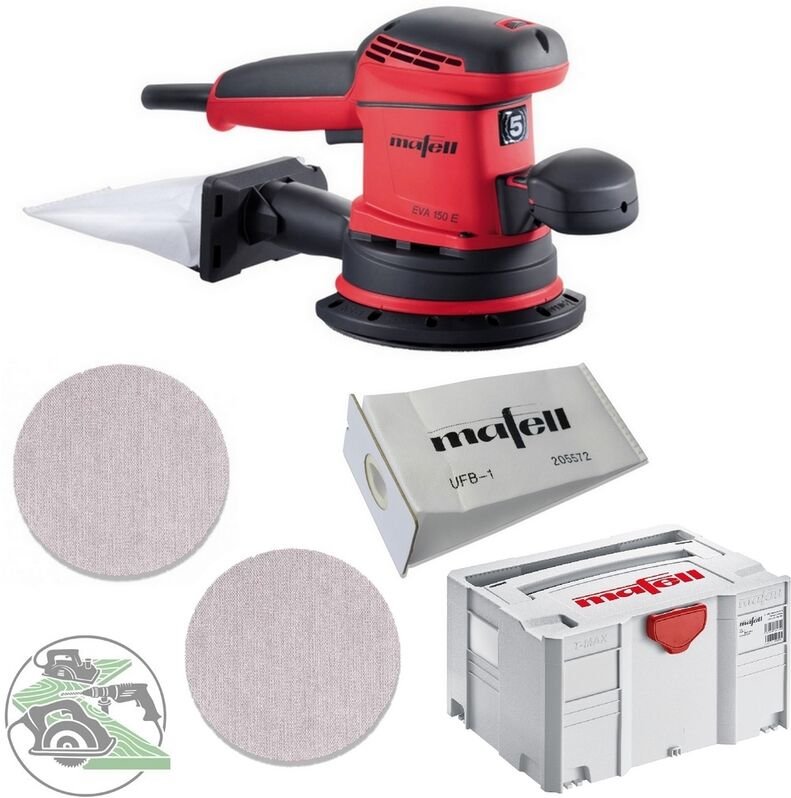 Mafell Exzenterschl. EVA150E/5 T-Max + Schleifgitter P80 + P120 + Filter Beutel