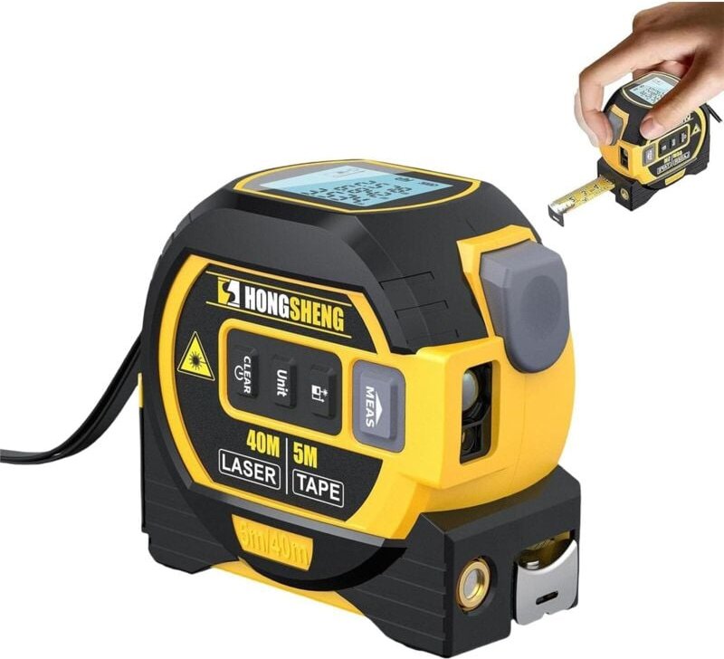 2025 The Almighty Ruler 3-in-1 Digitales Maßband mit LED-Anzeige – Handgehaltener elektronischer Entfernungsmesser – Gel...