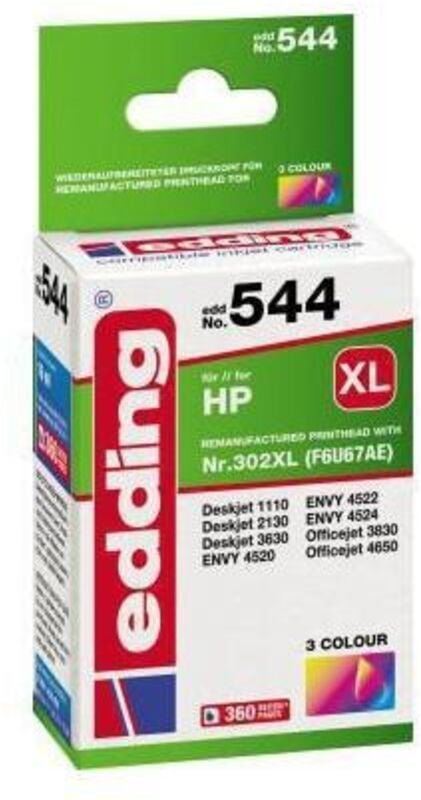 Tintenpatrone kein Originalzubehör Kompatibel mit: hp 302XL EDD-544 ca. 360 Seiten mehrfarbig 16ml