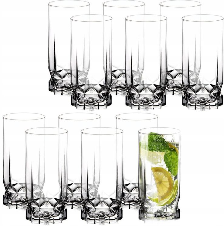 Trinkgläser aus hochwertigem Glas, 12er Set, Wassergläser, 325ml - Kadax