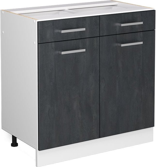 Vicco - Küchenunterschrank R-Line, Schwarz Beton, 80 cm ohne Arbeitsplatte