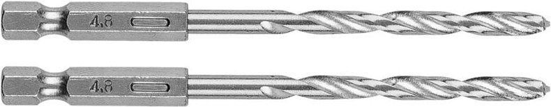 Sechskant-Metallbohrer 4,8 mm, 2-tlg.