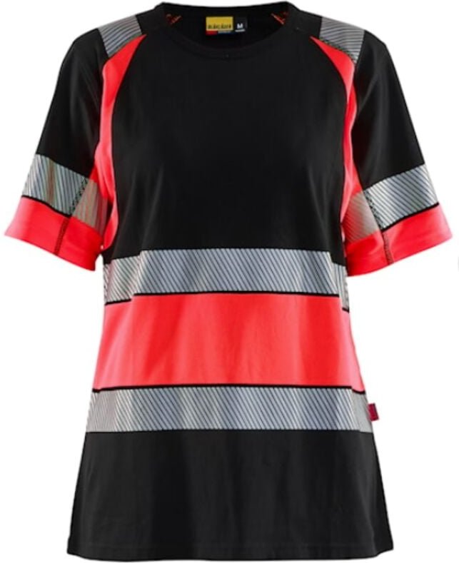 Hochsichtbares Damen-Arbeitst-Shirt Klasse 1 3410 – Marine/Neonorange M