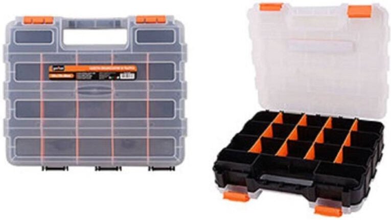 Trade Shop Traesio - Trade Shop - werkzeugkasten 34 fächer doppelseitig verstellbare werkzeugfächer -