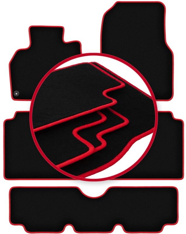 CARLUX-RED Autofußmatten für: Renault Espace IV 7 Sitze (2002-2012)