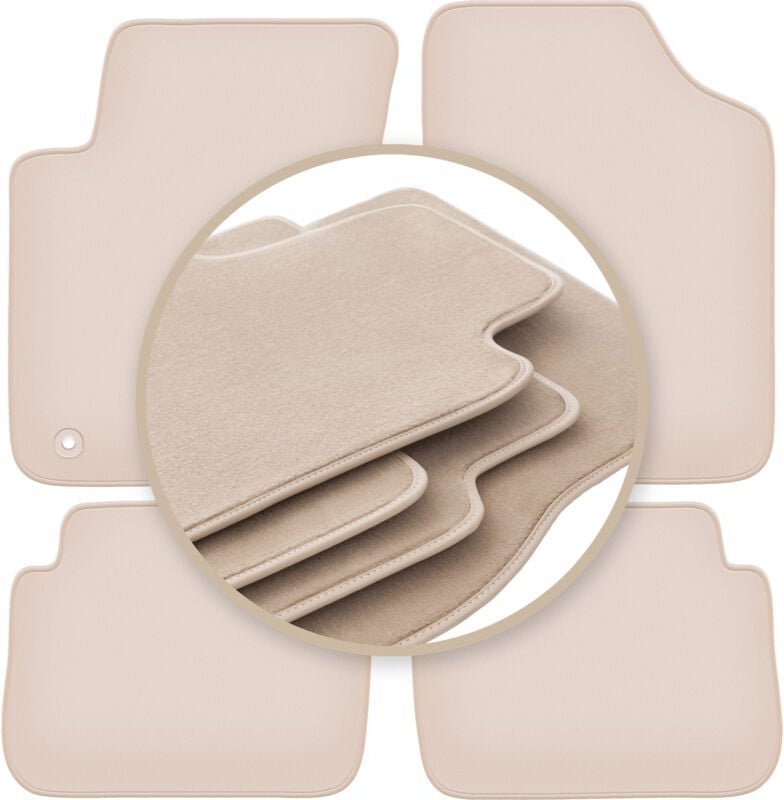 Beige PREMIUM-Matten für: Hyundai i10 Fließheck 2007-2013
