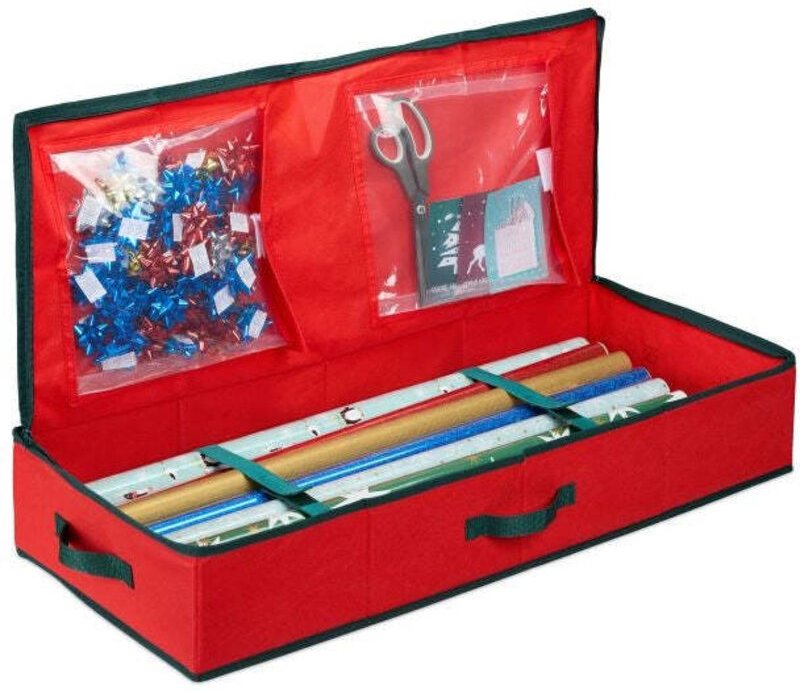 Rote aufbewahrungsbox fur geschenkpapier