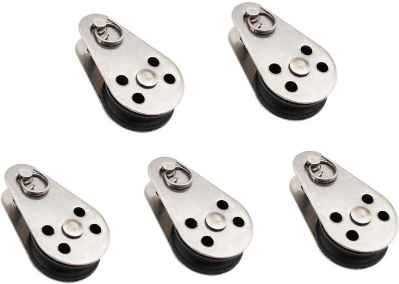 20Pcs Edelstahl M25 Flaschenzug Hängen Abschleppen Rad Hebe Seil Kabel Pulley Roller