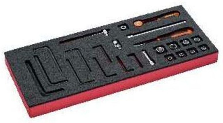 Bahco Fit&Go 1/3 Einlage mit 1/4-Steckschlüssel-Einsätzen und Knarren mit rundem Schlagkopf - 24-tlg.