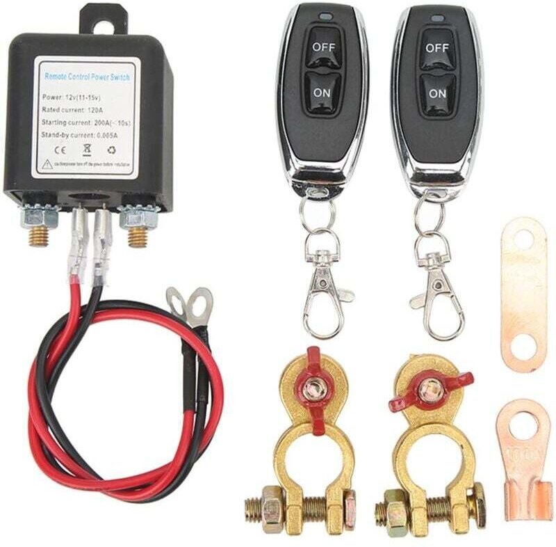 CHOYCLIT Fern-Batterietrennschalter, DC 12 V Auto-Trennschalter, Diebstahlschutz, Haupt-Notausschalter mit ferngesteuert...
