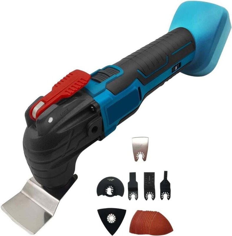 Teetok - Akku-oszillierende Multi Werkzeuge 3°oszillierende Winkel-Schnellladung/Freigabe 20000rpm mit 6pcs Werkzeug Zub...